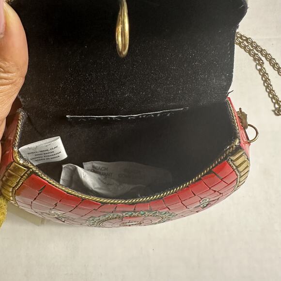 ANTIK KRAFT Women's Red/Turquoise Mosaic Tile Crossbody Bag NWT - Picture 9 of 9